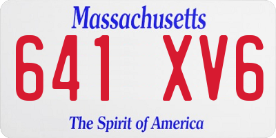 MA license plate 641XV6