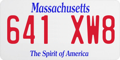 MA license plate 641XW8