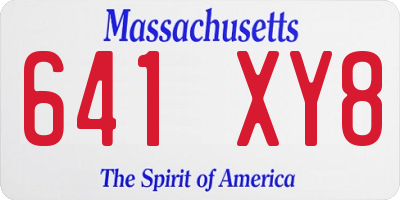 MA license plate 641XY8