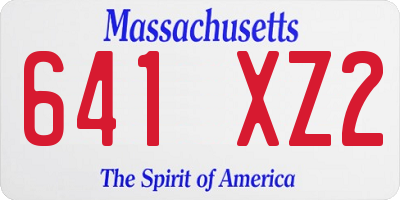 MA license plate 641XZ2