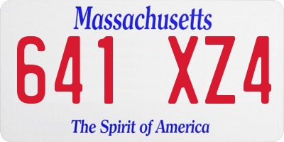 MA license plate 641XZ4