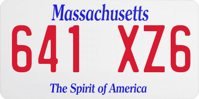 MA license plate 641XZ6