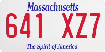 MA license plate 641XZ7
