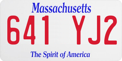 MA license plate 641YJ2