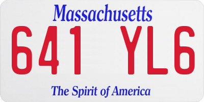 MA license plate 641YL6