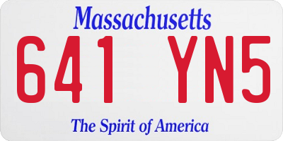 MA license plate 641YN5