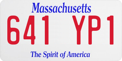 MA license plate 641YP1