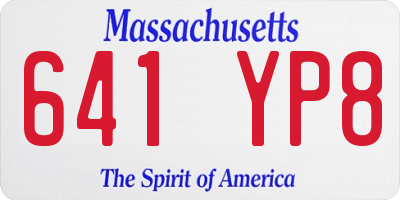 MA license plate 641YP8