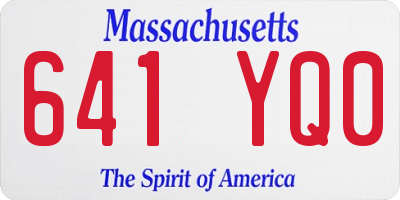 MA license plate 641YQ0