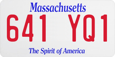 MA license plate 641YQ1