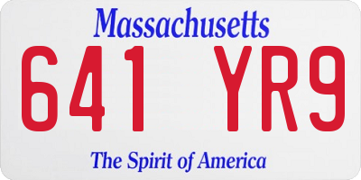 MA license plate 641YR9