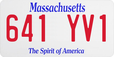 MA license plate 641YV1