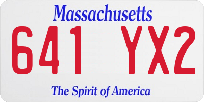MA license plate 641YX2