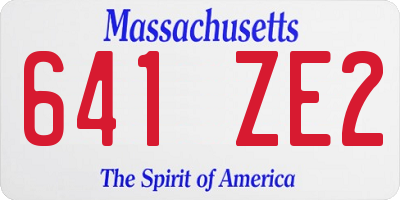 MA license plate 641ZE2
