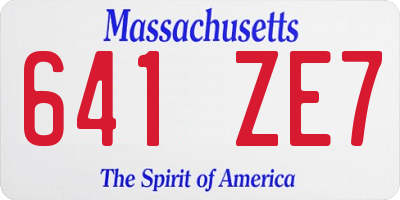 MA license plate 641ZE7
