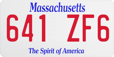 MA license plate 641ZF6