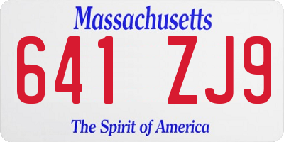 MA license plate 641ZJ9