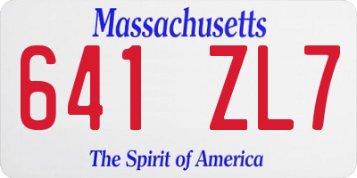 MA license plate 641ZL7
