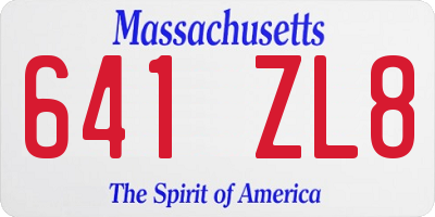 MA license plate 641ZL8