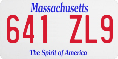 MA license plate 641ZL9