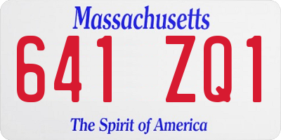 MA license plate 641ZQ1