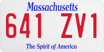 MA license plate 641ZV1