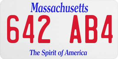 MA license plate 642AB4