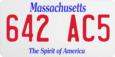 MA license plate 642AC5