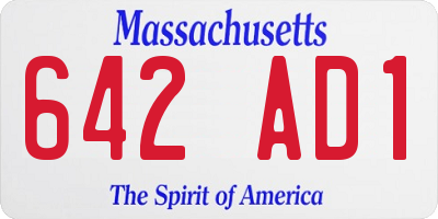 MA license plate 642AD1