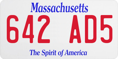 MA license plate 642AD5