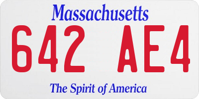 MA license plate 642AE4