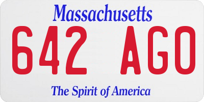 MA license plate 642AG0
