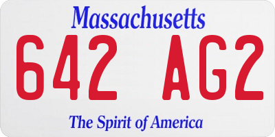 MA license plate 642AG2