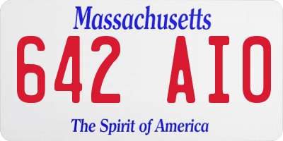MA license plate 642AI0