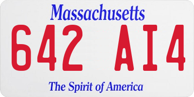 MA license plate 642AI4