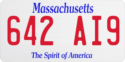 MA license plate 642AI9