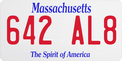 MA license plate 642AL8