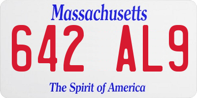 MA license plate 642AL9