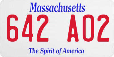MA license plate 642AO2