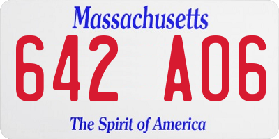 MA license plate 642AO6