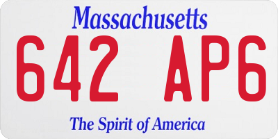 MA license plate 642AP6