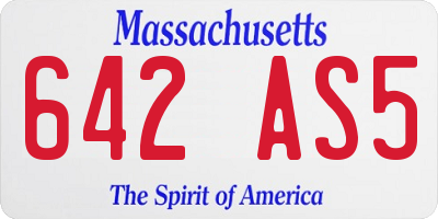 MA license plate 642AS5