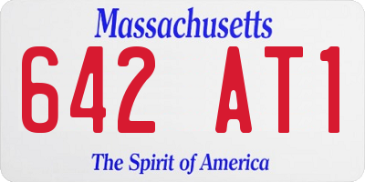 MA license plate 642AT1