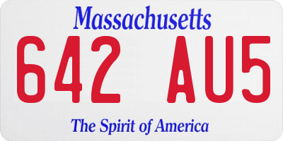 MA license plate 642AU5