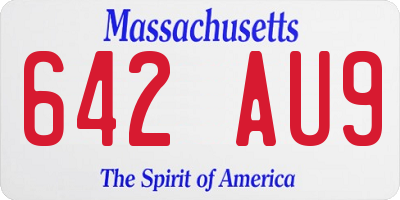 MA license plate 642AU9