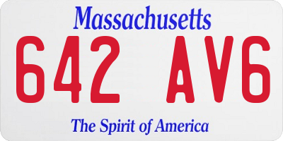 MA license plate 642AV6