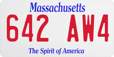 MA license plate 642AW4