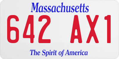MA license plate 642AX1