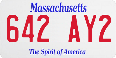 MA license plate 642AY2