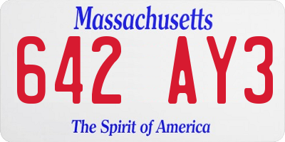 MA license plate 642AY3